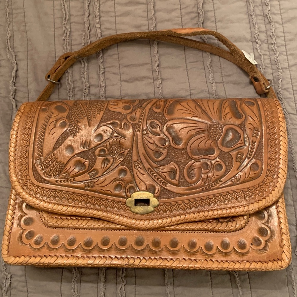 Genuine leather western purse